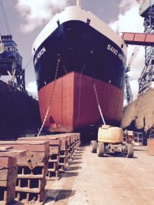 Sand Heron in drydock